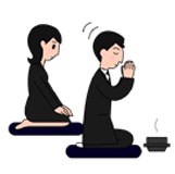 3.祭壇に向かって再び合掌し、両手で香炉を持ち、次の人に回します。